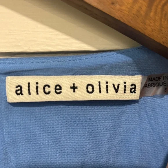 Alice + Olivia Kirby Mini Dress Blue Size 6 - Picture 2 of 5